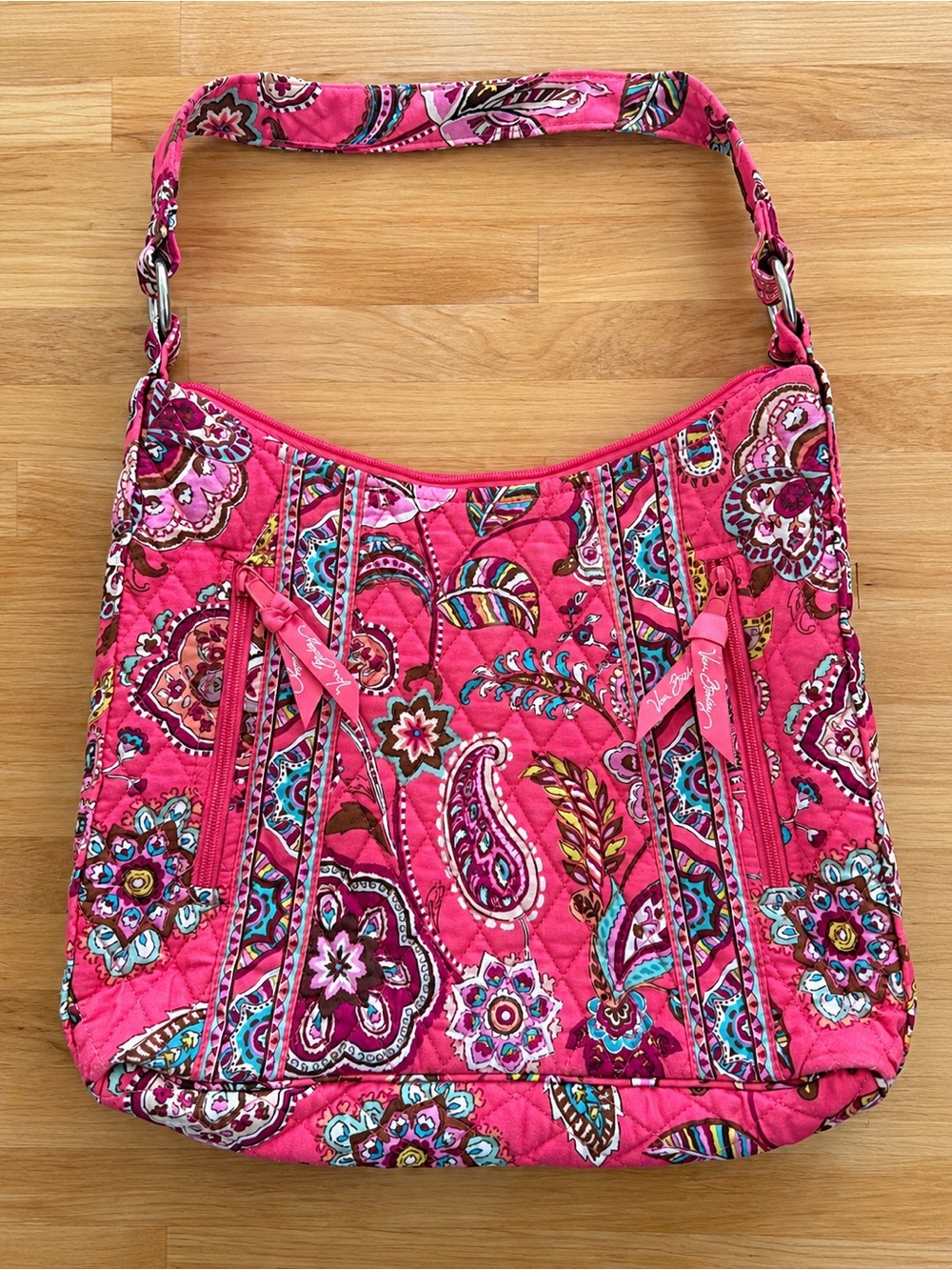 🆕VERA BRADLEY🆕 RETIRED PINK PAISLEY CALL ME CORAL SHOULDER BAG EUC